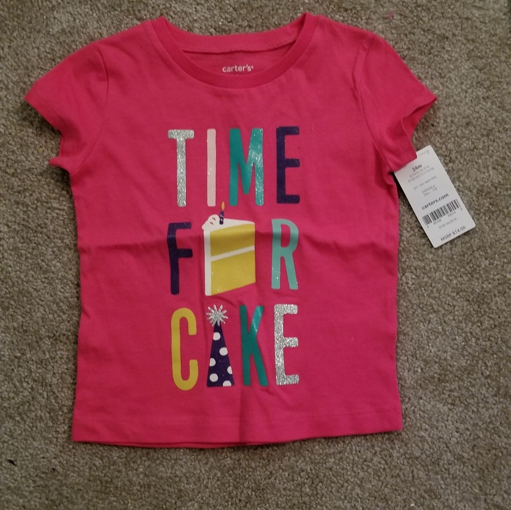 Carters time for cake tee 24m hot pink girls
